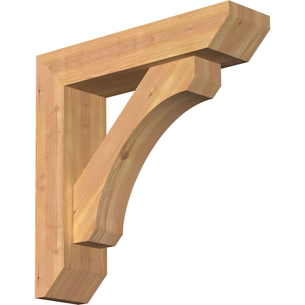 Ekena Millwork Legacy Slat Smooth Bracket w/ Offset Brace, Western Red Cedar, 5 1/2"W x 22"D x 22"H BKT0604X22X22LEC06SWR - main